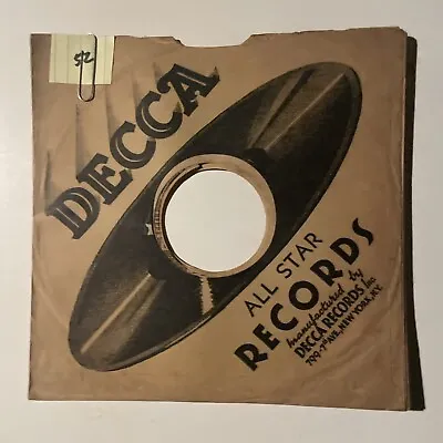 10  78 RPM Record Sleeves - Lot Of 10 Decca Record Sleeves (Bundle #52) • $10