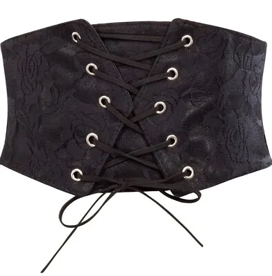 GRACE KARIN Women's Elastic Stretch Corset Belt Floral Lace Up Band For Dress S • £5.99