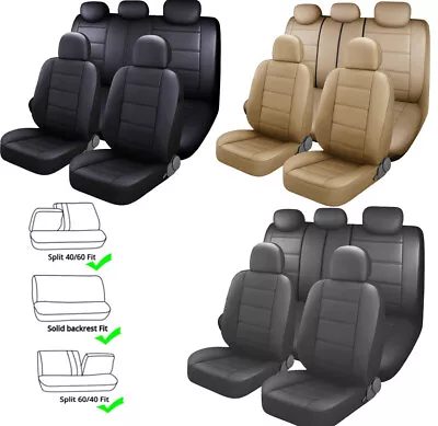 For Mercedes-Ben Car Seat Cover Full Set PU Leather Front Rear Protector Cushion • $39.95