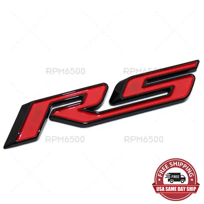 For Chevy RS Rear Trunk Lid Nameplate Logo Fender Marker Emblem Badge Black Red • $16.99