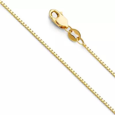14k REAL Solid Gold 0.9mm Box Link Chain Necklace With Lobster Claw Clasp Gift • $124