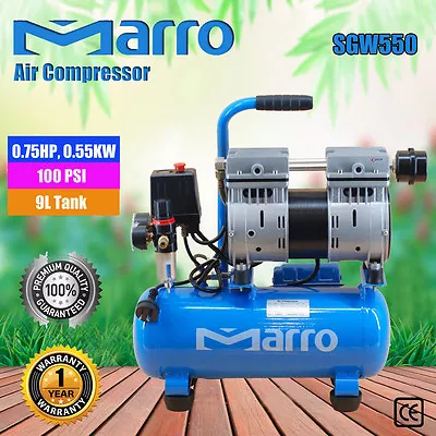 NEW Marro Indstrial Oil Free Air Compressor 9L 0.75HP 0.55KW ELECTRICAL MOTOR • $189