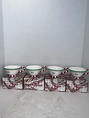 Vintage Department 56 Mugs Christmas Holiday Tea Cup  Candy Cane Lot 4 Nib Nos • $120