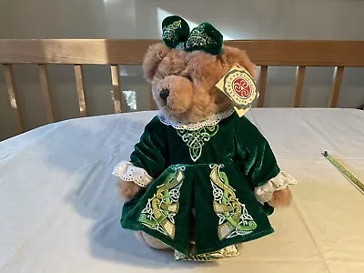 Traditional Craft Wear Irish Dancer Plush Teddy Bear Celtic Costume Gold Thread • $32.99