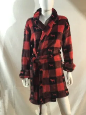 VICTORIA’S SECRET PINKRed & Black Checkered Bathrobe Size M/L • $10