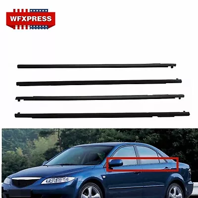 Set Of 4 Outer Weatherstrips Window Trim Belt Sealing Strips For Mazda 6 2004-12 • $46.99