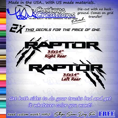 Ford Raptor F-150 Decal KIT Bed Side Graphics SVT Racing • $19.99