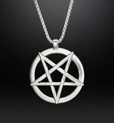 Large Inverted Pentagram Magic Pendant Necklace Satanic Baphomet Occult • $12.95