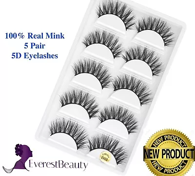 3D Mink Eyelashes Luxury 5 Pairs Wispy Thick False Long Layered Lashes Makeup UK • £4.49