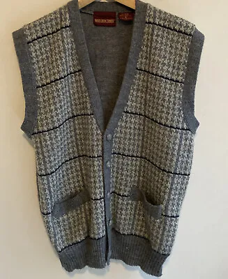 Vintage  Multicolor Grandpa Button Up Cardigan Sweater Vest Mens Medium • $45.99