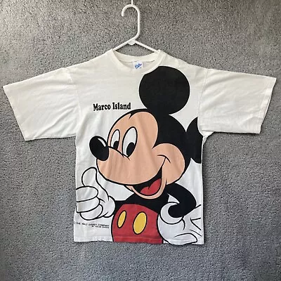 Vintage Mickey Mouse Marco Island Velva Sheen Single Stitch Graphic T-Shirt • $49.99