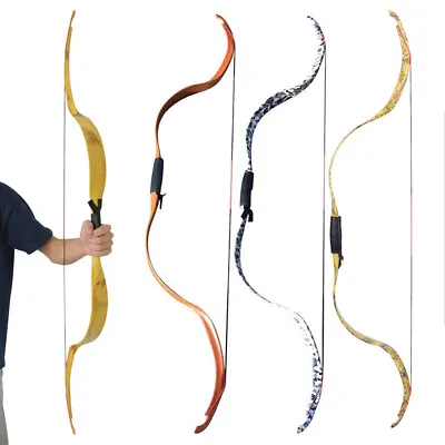 50  Traditional Recurve Bow 20lbs Horsebow Mongolian Takedown Archery Hunting • $53