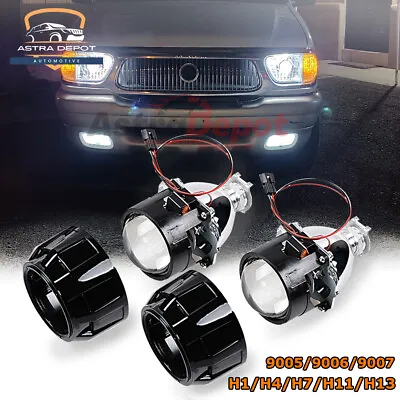 2X 2.5  Mini H1 HID Bi-Xenon Projector Lens Headlight Retrofit W/ Black Shrouds • $27.98