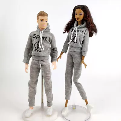 Grey Couple Lover Sports Clothes Set For 11.5  Doll Outfits For Ken Boy Doll 1/6 • £3.58