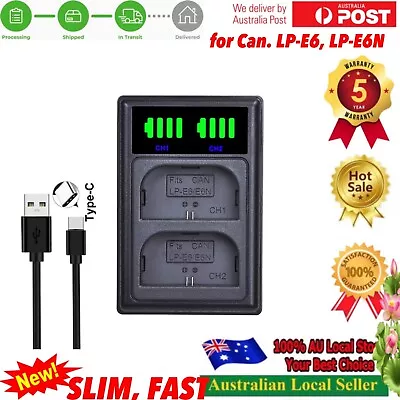 USB TypeC LP-E6 LPE6 Battery Charger For Canon EOS 5DS 5D Mark II Mark III 6D 7D • $25.90