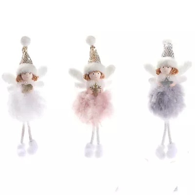 3Pcs Christmas Hanging Angel Doll Pendant Plush Doll Angel Ornaments Party Decor • $12.34