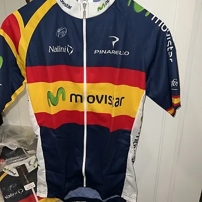 NALINI Movistar Team Cycling Jersey Size 4 New With Tags • $39.99