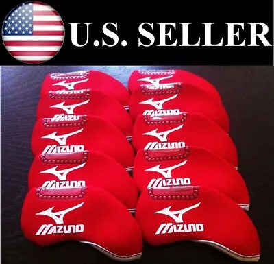 MIZUNO HeadCover 10 Pcs Set Golf Iron Head Covers RED Color Neoprene US USA NEW! • $18.79