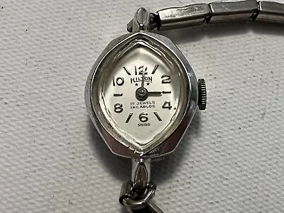 Vintage Hilton Ladies Silver Tone Watch 17 Jewel Incabloc RUNS • $19.99