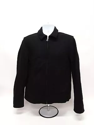 Men's Small Gap Long Sleeve Mid-Length Solid Black Full Zip Pocket Pea Coat • $47.95