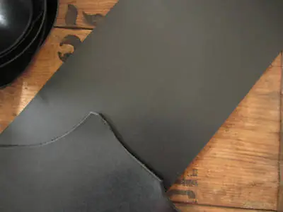 BLACK FULL GRAIN 3.7mm Thick VEG TANNED LEATHER PIECE VARIOUS SIZES Craft • £5.90