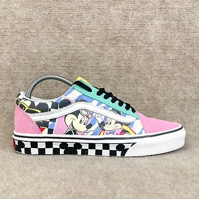 Vans X Disney Shoe Womens 9.5 Old Skool 80s Mickey Mouse Skate Sneaker Checkered • $74.95