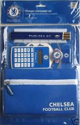 Chelsea F.c Official Licensed Product Stationery Set Calculator Pencils Rubber • £9.99