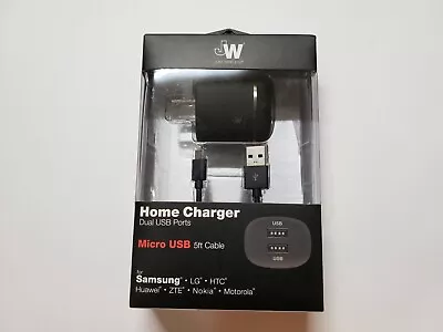 Micro USB Dual Port Wall Charger Black - Just Wireless • $6.67