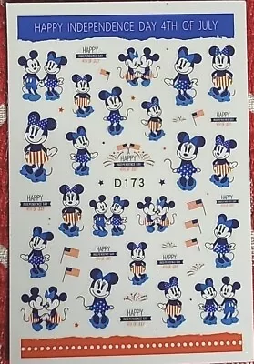  Mickey Mouse 4th Of July Nail Art Stickers • $3.89