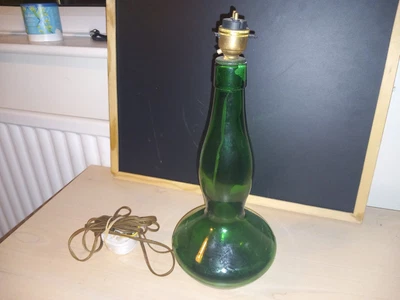 £0.99 • Buy Vintage Green Glass Table Lamp Light - Working