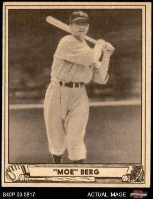 1940 Play Ball #30 Moe Berg Red Sox 4 - VG/EX • $465