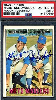 Ron Swoboda Ed Kranepool PSA DNA Signed 1967 Topps Autograph • $99