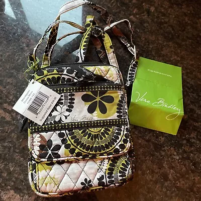 Vera Bradley Mini Hipster Cocoa Moss Crossbody Adjustable Strap Quilted Bag New • $29.99