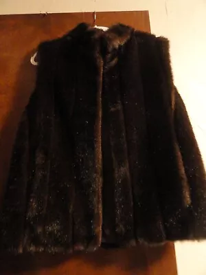 Donna Salyers Fabulous Faux Furs Vest Womens Mink Look Med Front Hooks Gorgeous! • $49