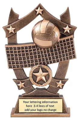 Volleyball Trophy 3- Dimensional Resin Award Free Lettering M~ssr17 ^ • $9.25