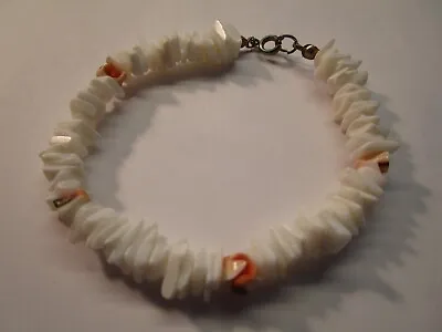 Vintage Genuine Island Shell Chips 7  Bracelet Handmade • $12