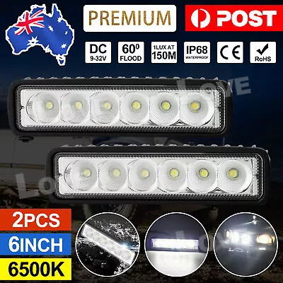 2pcs 12V 18W 6Inch LED Work Light Bar Flood Spot Lights Driving Lamp SUV OZ • $10.75