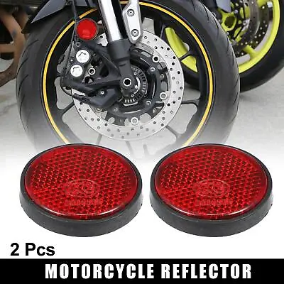 2pcs M6x1.0 Red Universal Screw Mount Round Warning Reflector For Motorcycle • $10.99