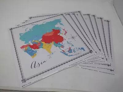 Scrapbook Customs Asia Memories Map 12  X 12  Paper X9 Sheets HC6597 • $10.95