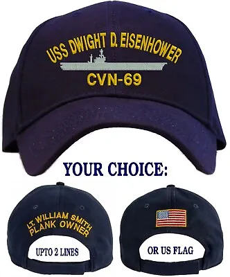Personalized USS Dwight D Eisenhower CVN-69 Embroidered Baseball Cap • $23.25