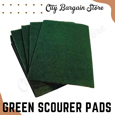 Green Scourers Heavy Duty Scrub Clean Paint Preparation BBQ Pots Pans 6x9  • £3.99