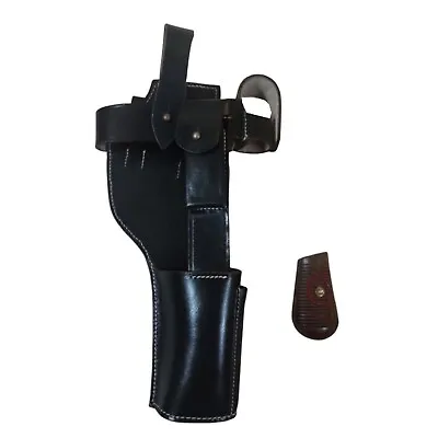 German C96 Broomhandle Mauser Holster Dark Brown W/Grips Red 9-Repr V400 • $106.25