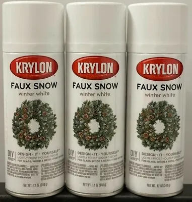 $39.99 • Buy 3 12-ounce Cans - Krylon Faux Snow Santa Snow For Window / Tree  Decoration 