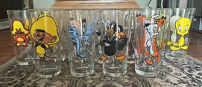 VINTAGE 1973 Warner Brothers Looney Tunes Pepsi Glasses Set Of 11 • $150