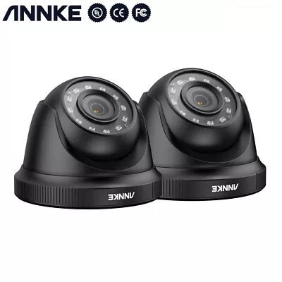 ANNKE 2pcs Dome White CCTV HD 1080p Outdoor Camera Home Security System Kit IP66 • £36.99