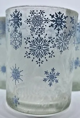 Yankee Candle Christmas Xmas Snowflake Tea Light Votive Candle Holder Glass • £8.99