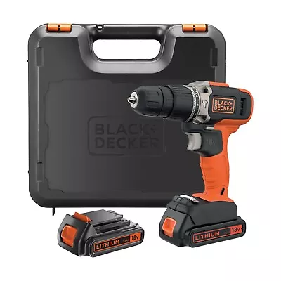 Black & Decker BCD003C2K 18 Volt Lithium-Ion 2 Speed Hammer Drill With 2 X 1.5Ah • £99.99