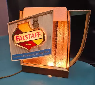 VTG 1950'S FALSTAFF BEER BUBBLING MUG BUBBLER MOTION BAR LIGHT SIGN Read Discrip • $249.95