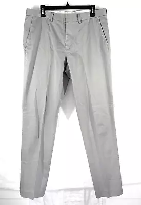 J Crew Bowery Pants Mens Size 34 X 34 Stretch Flat Front Slim Gray Button Pocket • $17.50