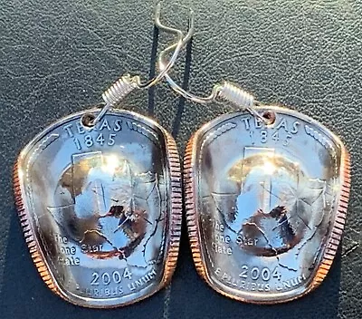 1999-2009 Cowboy Hat Earrings Made From State/Territory Quarter Free S&H • $14.49